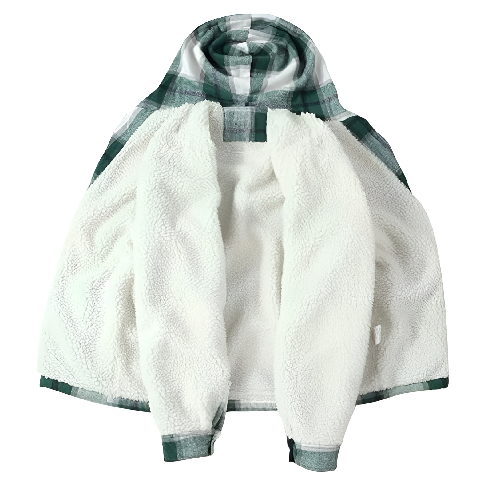 Men Flannel Hooded Jacket Fleece Sherpa Lined Plaid Shirts Jackets Zip Up Sweatshirt Hoodies for Men with 4 Pockets