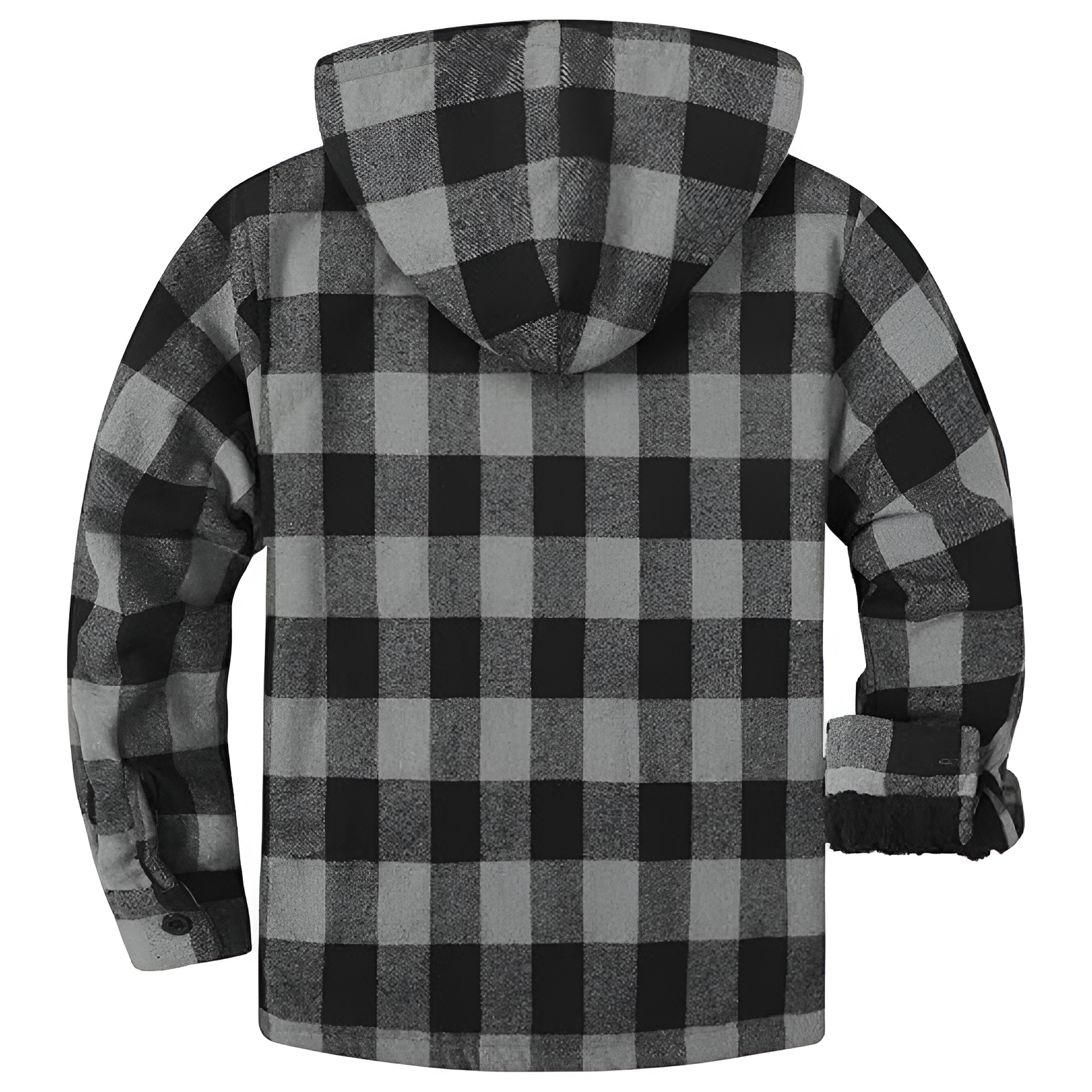 Men Flannel Hooded Jacket Fleece Sherpa Lined Plaid Shirts Jackets Zip Up Sweatshirt Hoodies for Men with 4 Pockets