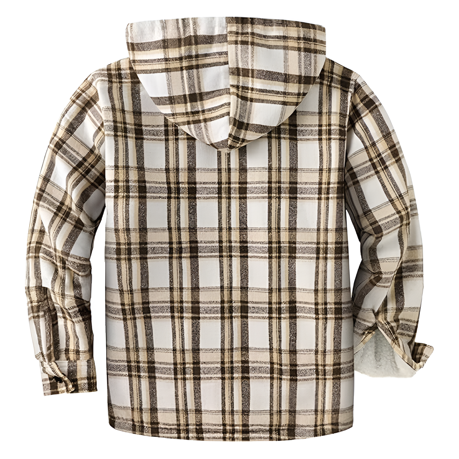 Men Flannel Hooded Jacket Fleece Sherpa Lined Plaid Shirts Jackets Zip Up Sweatshirt Hoodies for Men with 4 Pockets