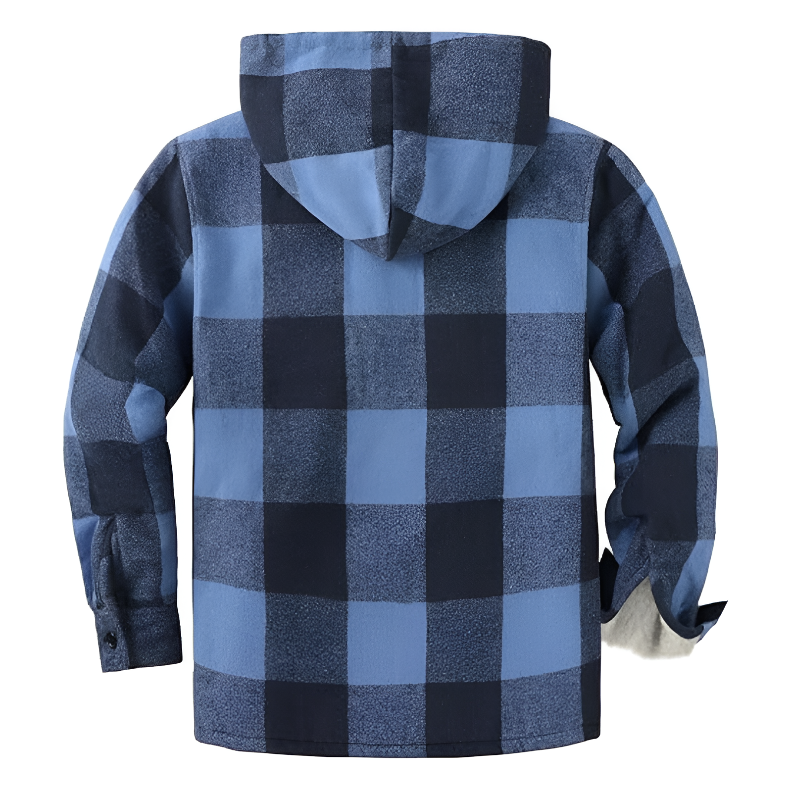 Men Flannel Hooded Jacket Fleece Sherpa Lined Plaid Shirts Jackets Zip Up Sweatshirt Hoodies for Men with 4 Pockets