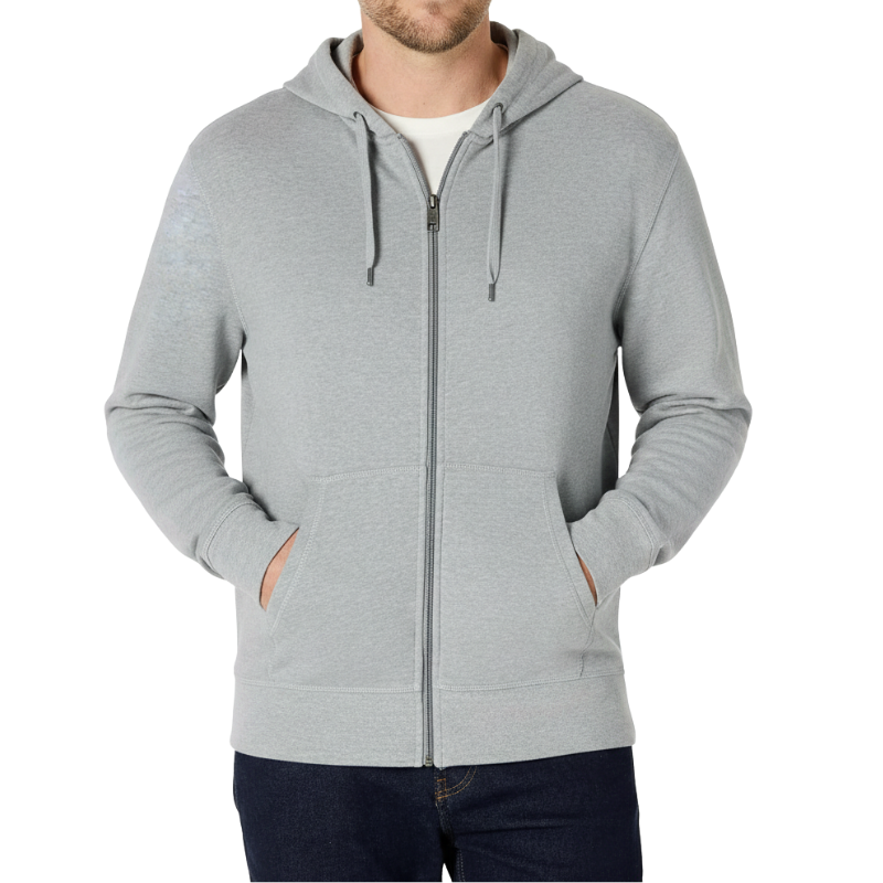 Men Lightweight French Terry Full-Zip Hooded Sweatshirt