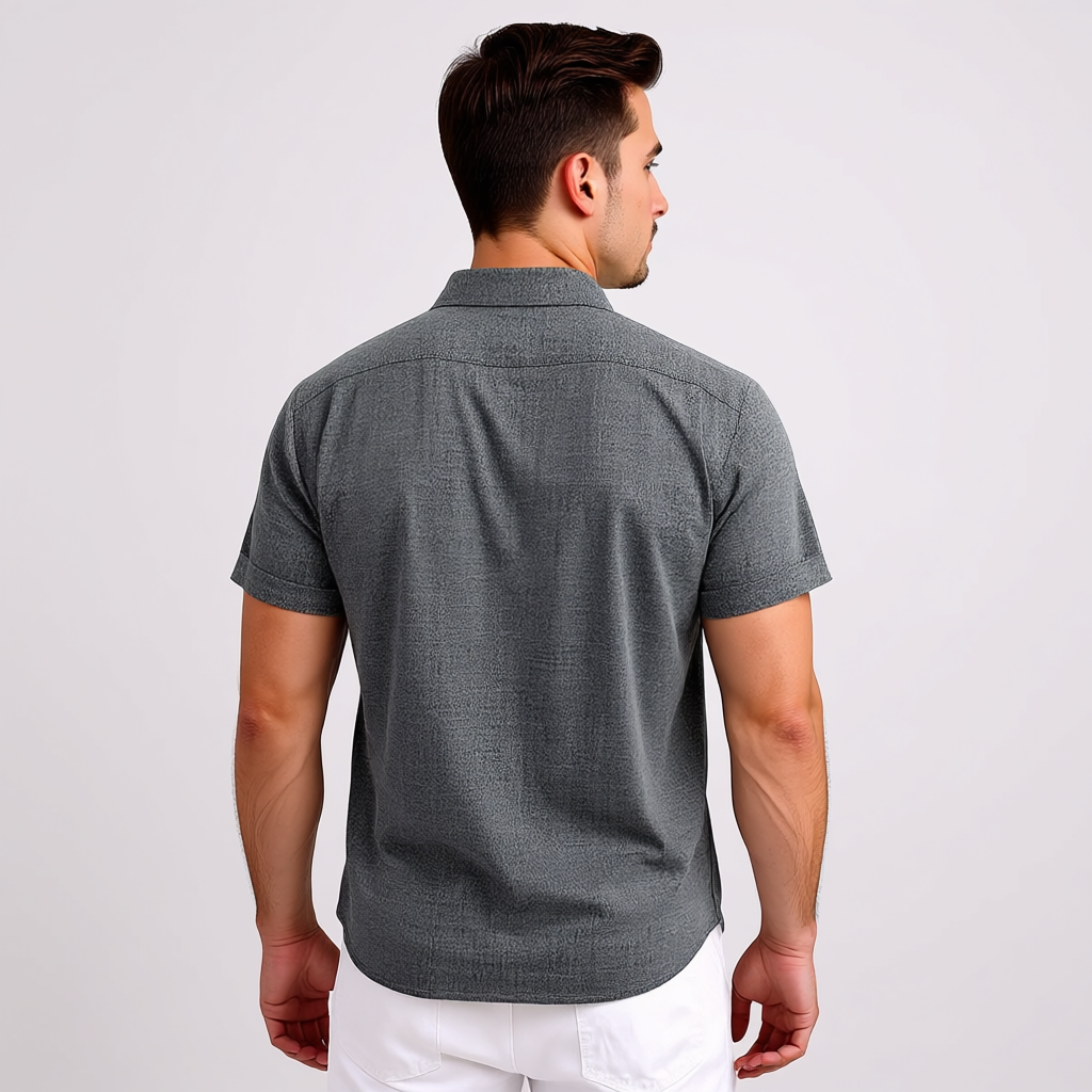Linen Short Sleeve Casual Shirts For Men