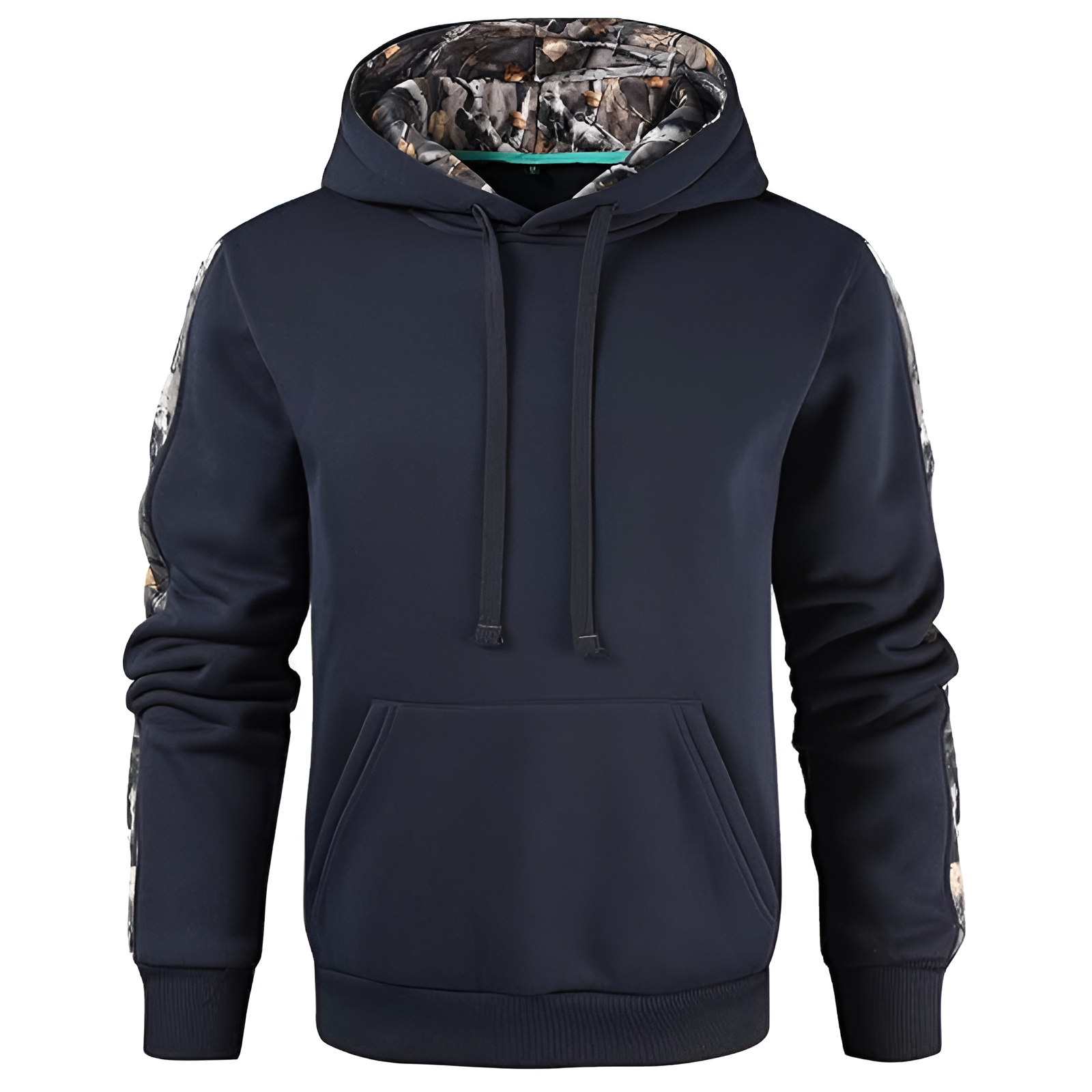 Men Camo Outfitter Fleece Hoodie Pullover Long Sleeve Casual Sweatshirt with Pocket