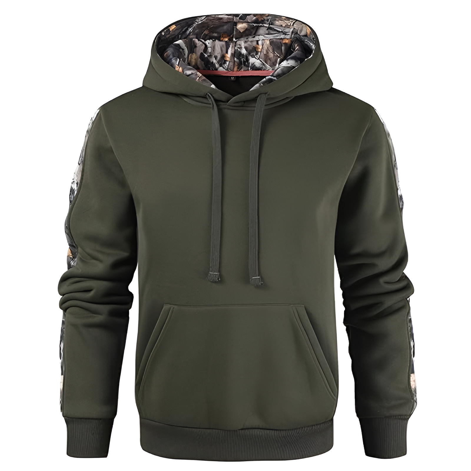Men Camo Outfitter Fleece Hoodie Pullover Long Sleeve Casual Sweatshirt with Pocket