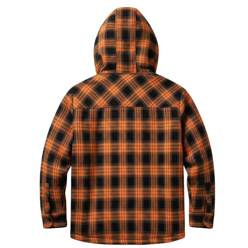 Men Flannel Plaid Jacket Warm Sherpa Lined Fleece Hoodies for Men Zip Up Thick Jackets Winter Coat with Pocket