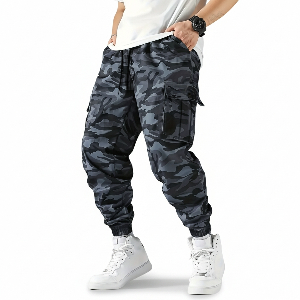 Outdoor Cargo Pants With Camouflage Pattern And Multiple Pockets For Men