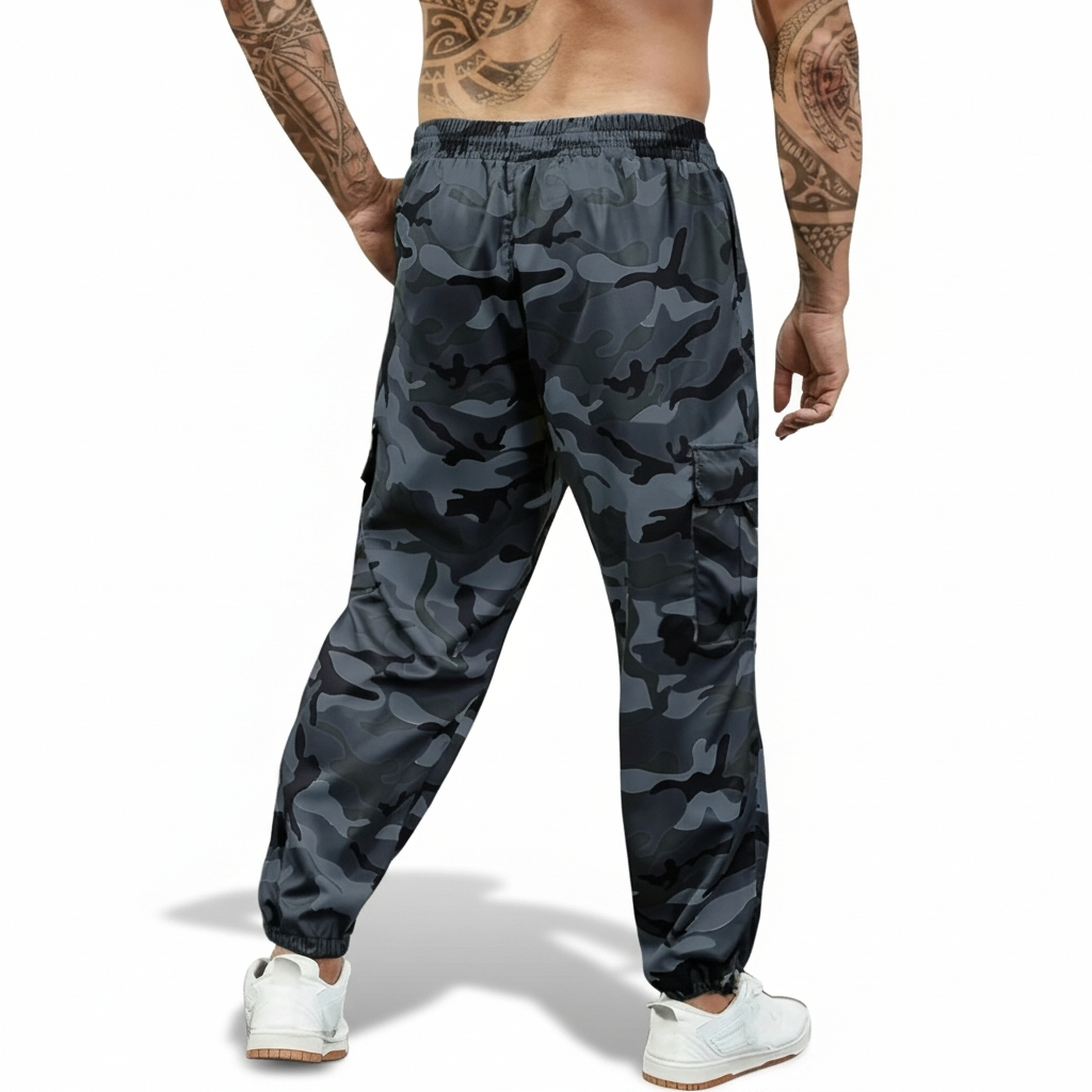 Outdoor Cargo Pants With Camouflage Pattern And Multiple Pockets For Men