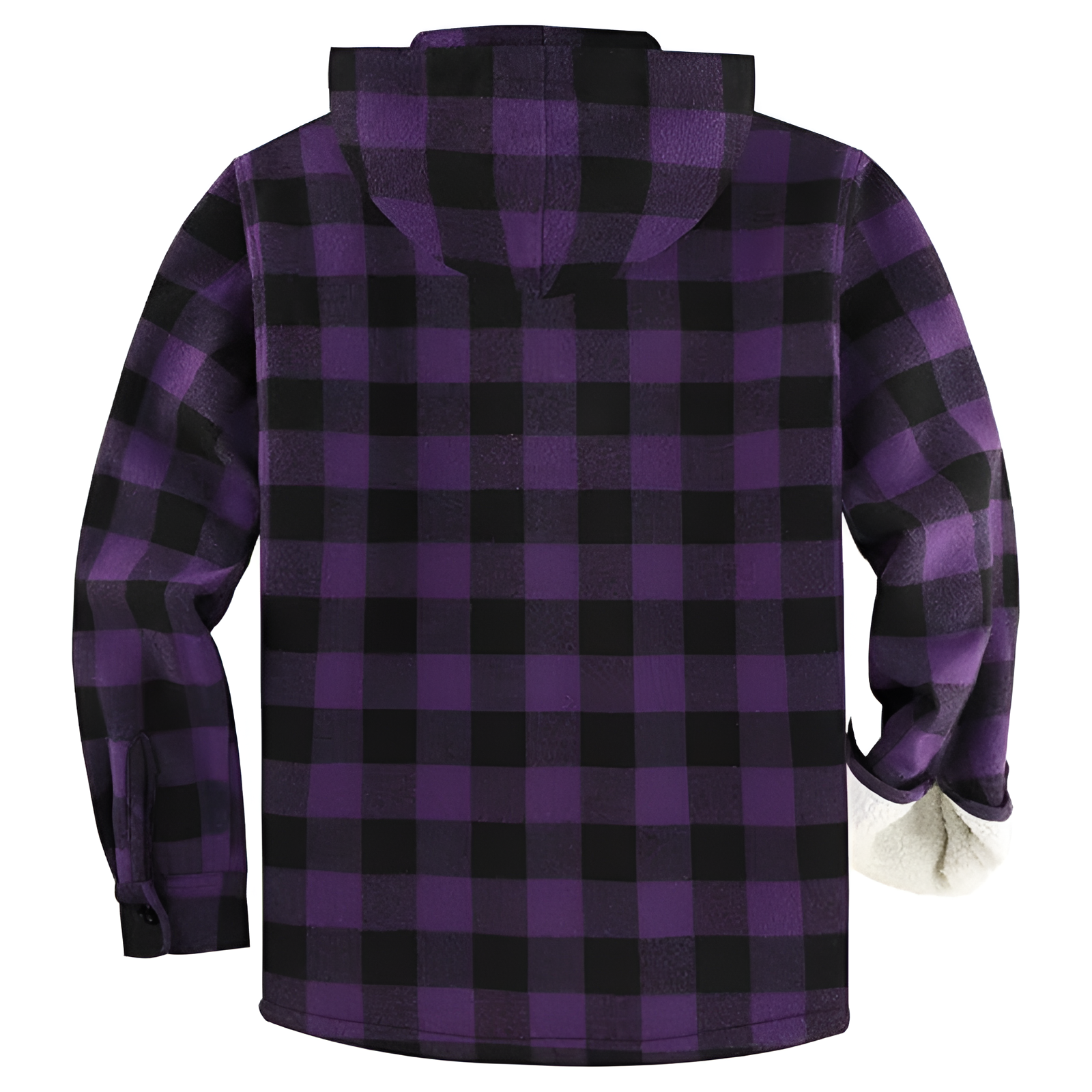 Men Flannel Hooded Jacket Fleece Sherpa Lined Plaid Shirts Jackets Zip Up Sweatshirt Hoodies for Men with 4 Pockets