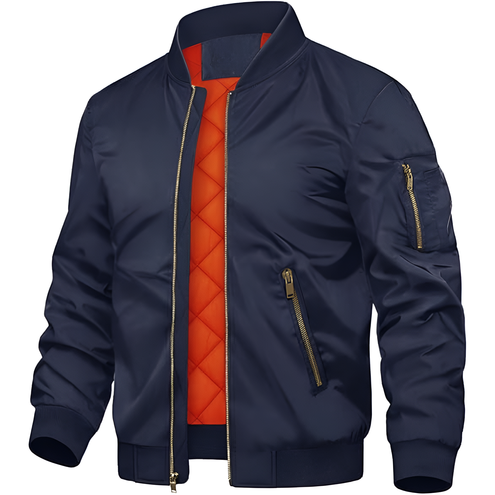 Men's Jackets-Bomber Jacket Fall Winter Warm Windbreaker Full Zip Casual Padded Coats