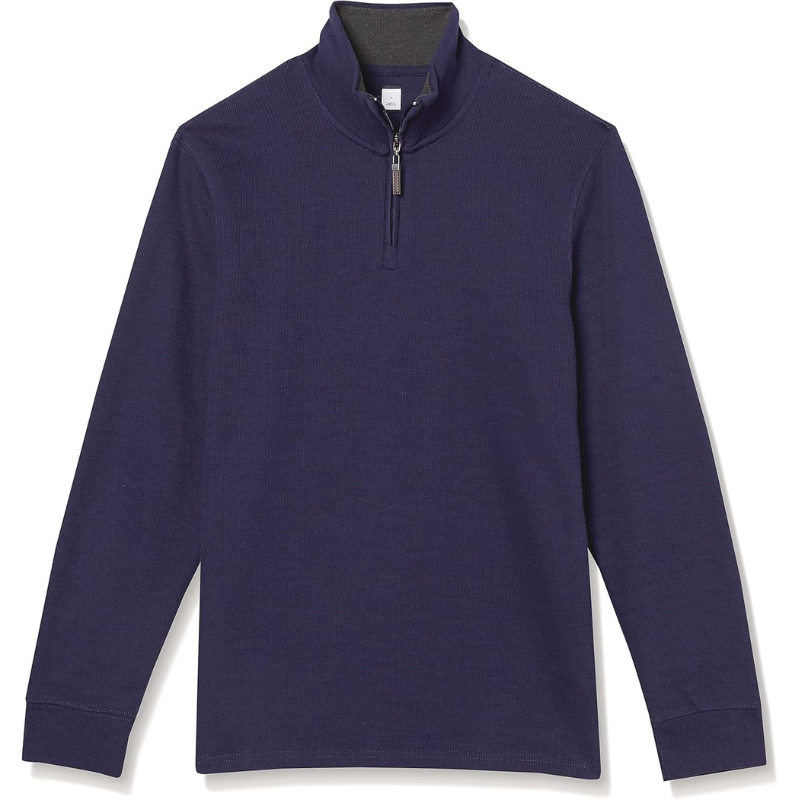 Men's Quarter-Zip French Rib Sweater, Casual Wear
