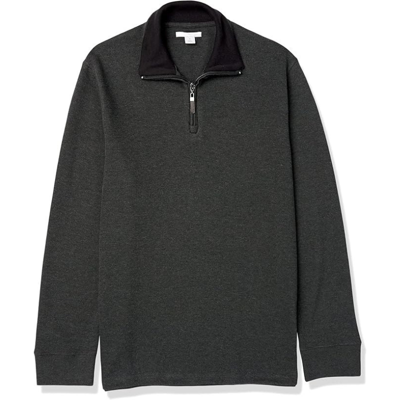 Men's Quarter-Zip French Rib Sweater, Casual Wear
