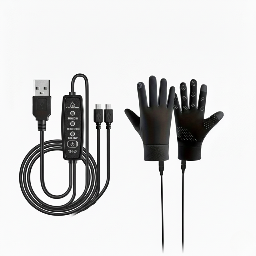 Electric Winter Gloves With Adjustable Temperature Settings