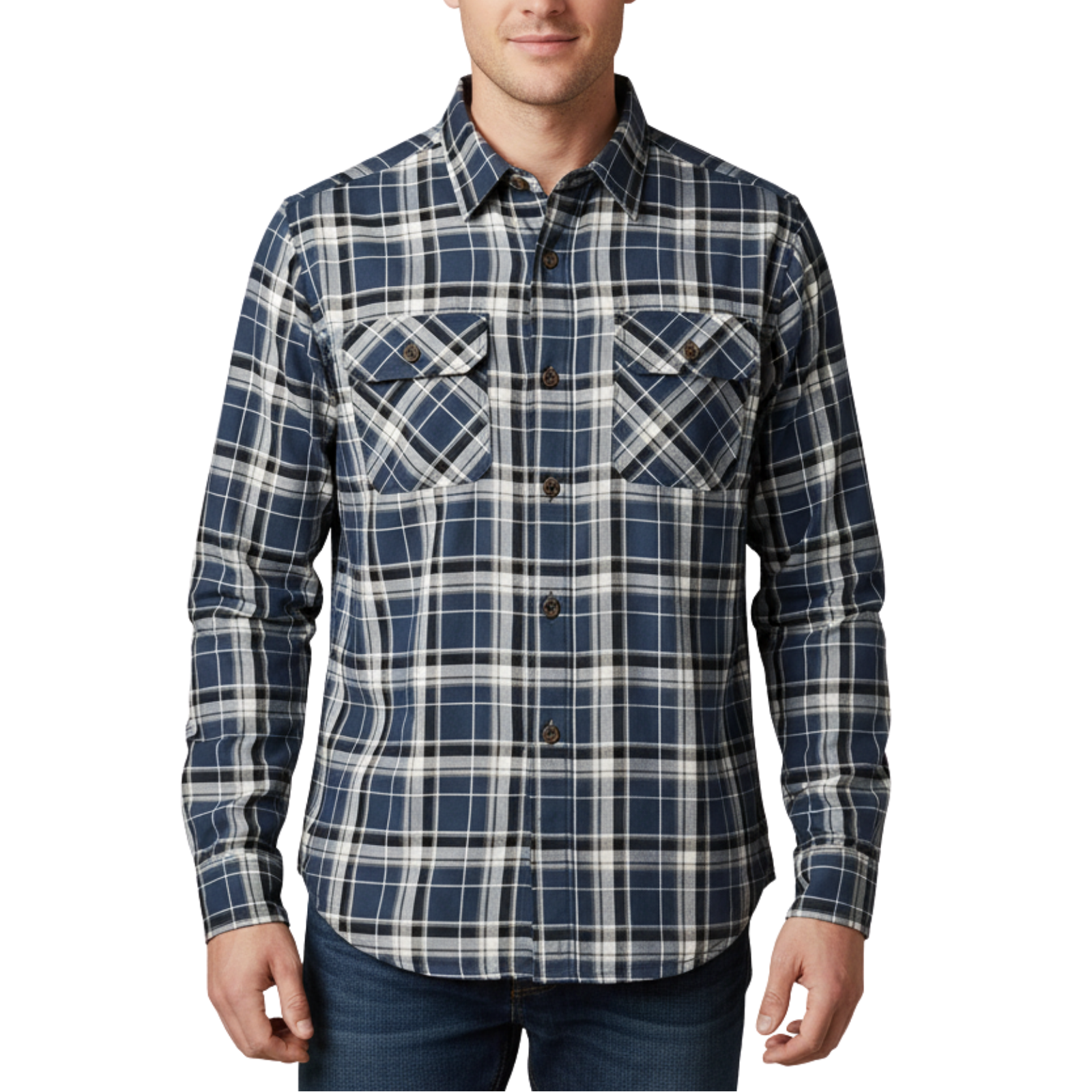 Long Sleeve Sherpa Lined Flannel Shirt For Men