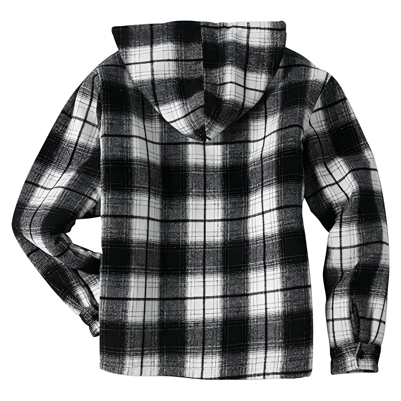 Men Flannel Hooded Jacket Fleece Sherpa Lined Plaid Shirts Jackets Zip Up Sweatshirt Hoodies for Men with 4 Pockets