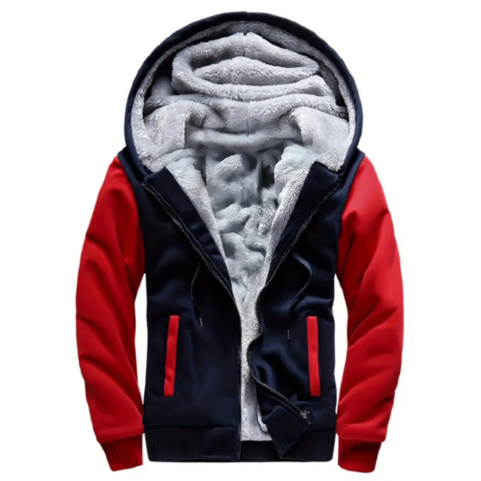 Warm Fleece Hooded Jacket For Men