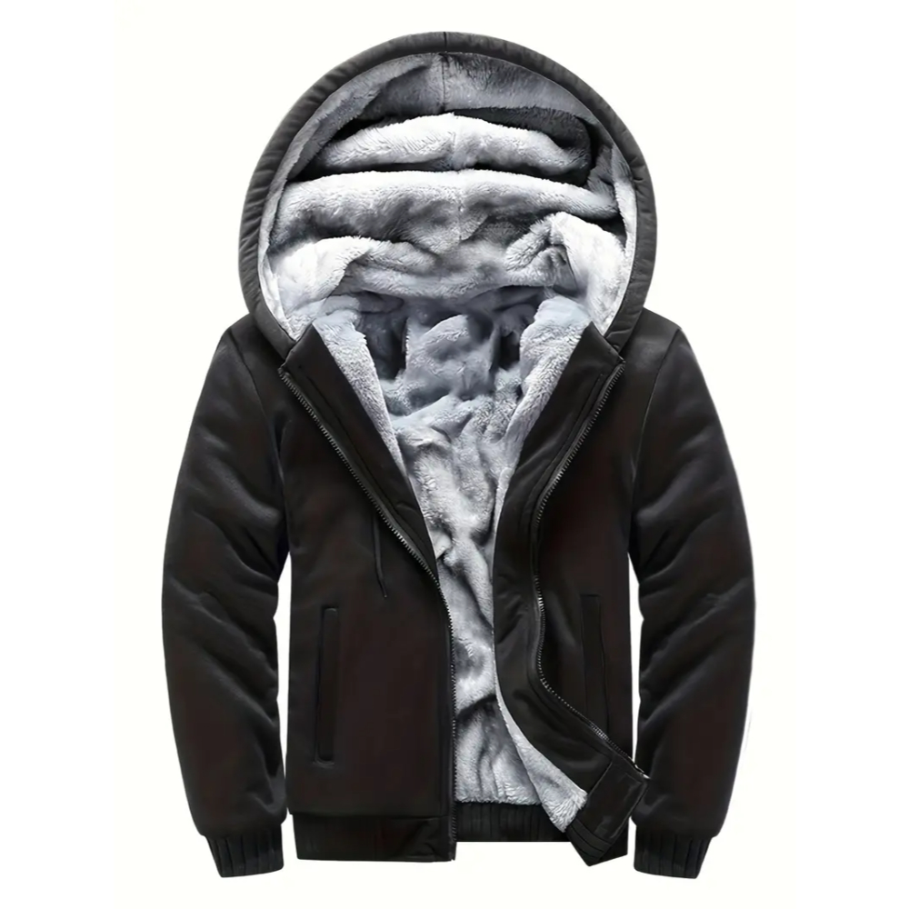 Warm Fleece Hooded Jacket For Men