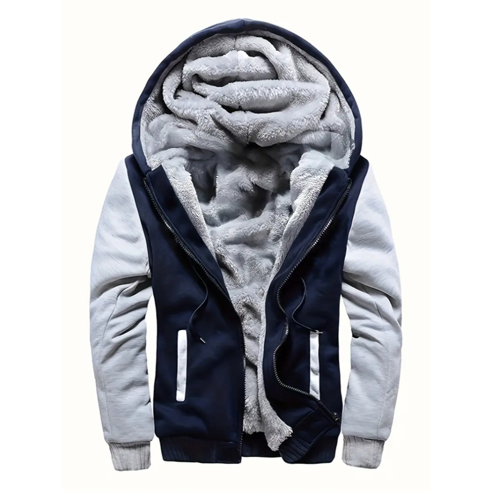 Warm Fleece Hooded Jacket For Men