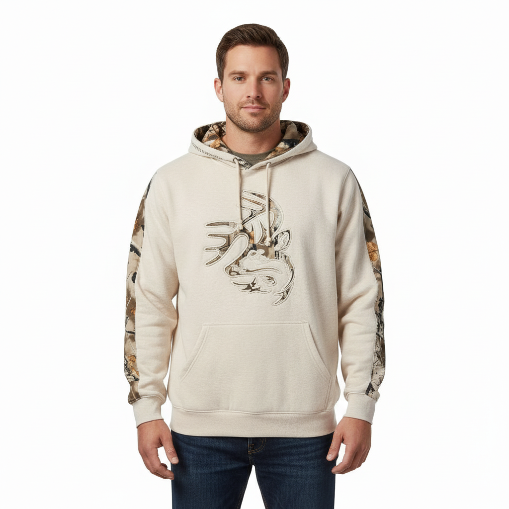 Deer Graphic Printed Pullover Hoodie For Men