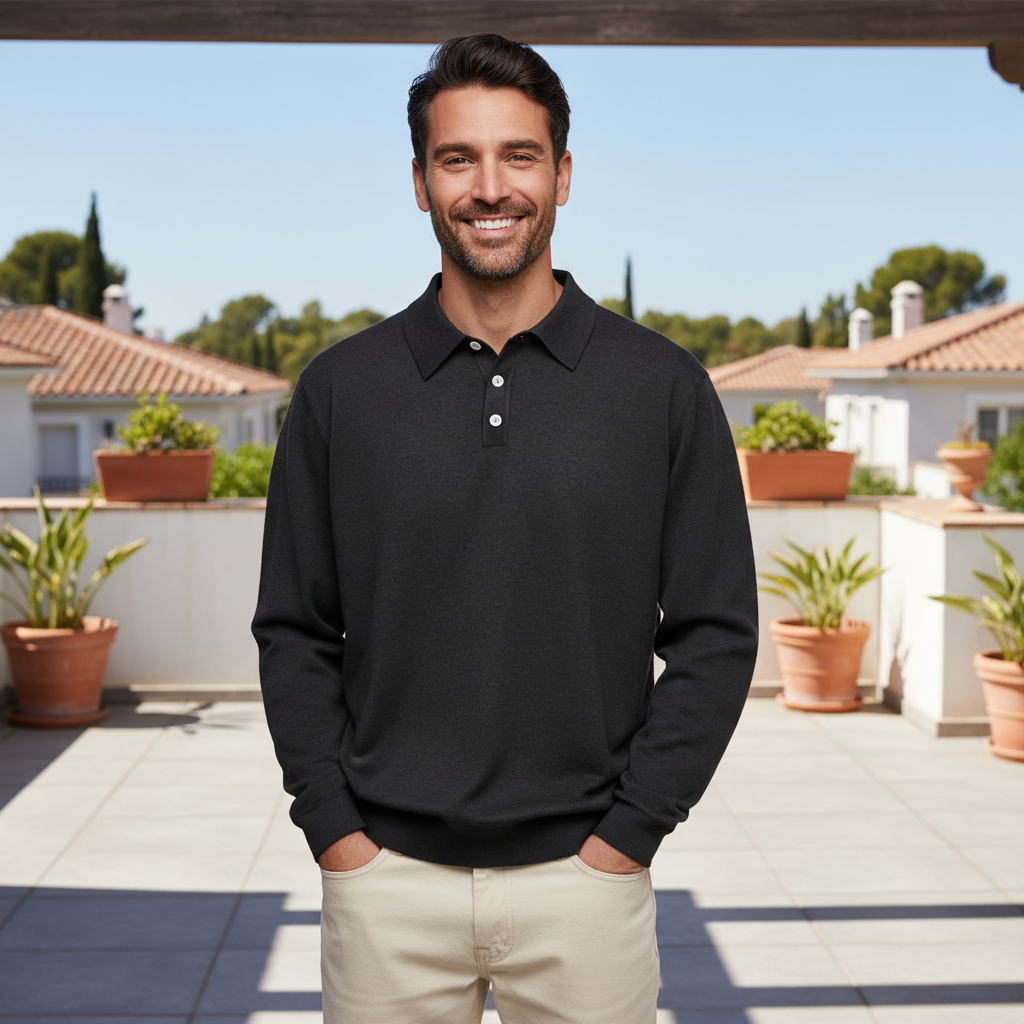 Tailored Cashmere Polo Shirt for Men