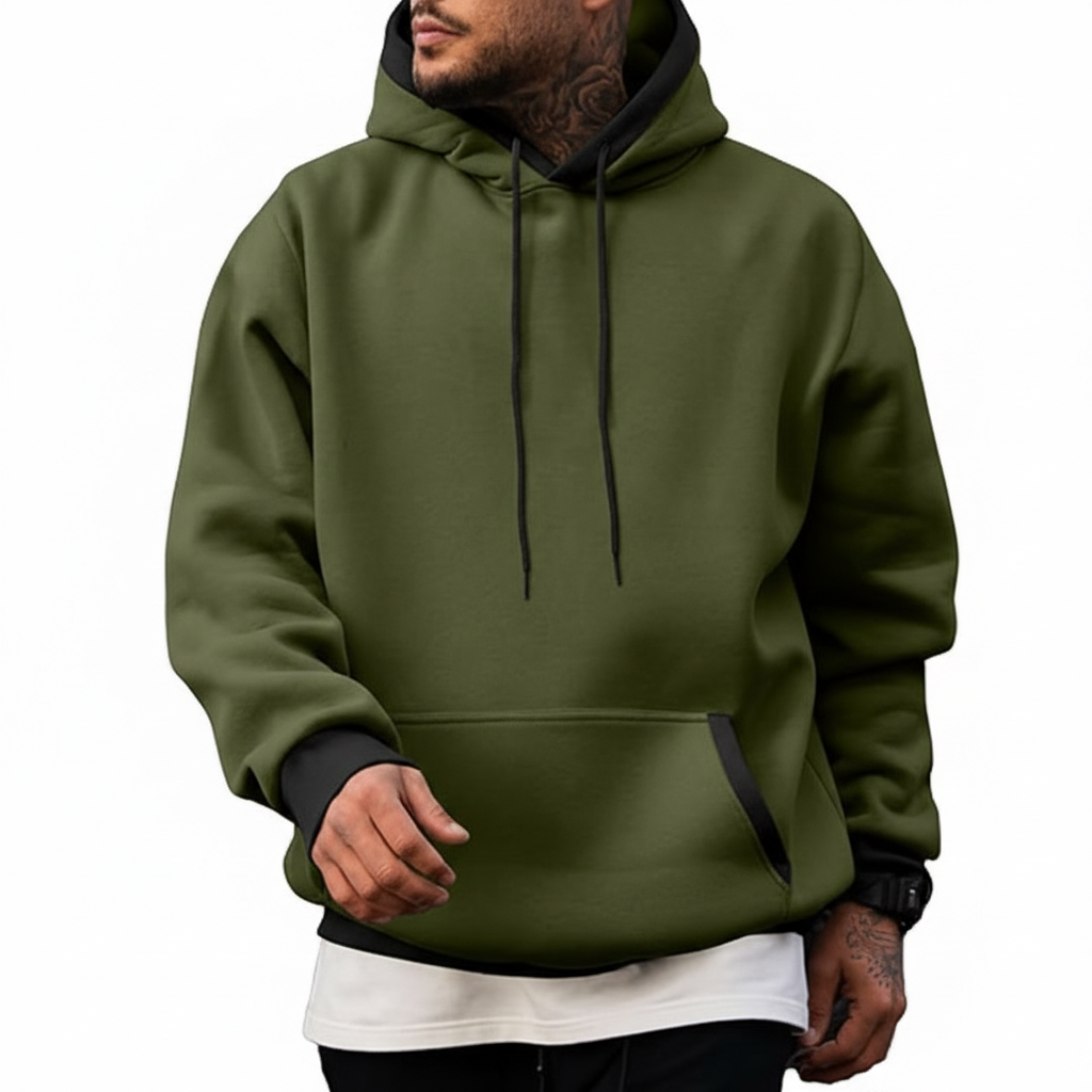 Men's Cotton Casual Hoodie With Drawstring