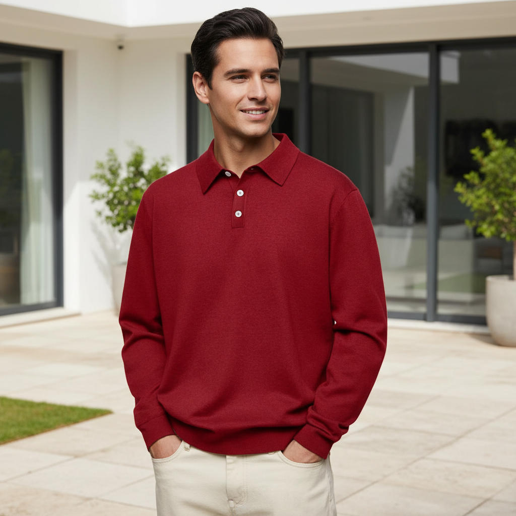 Tailored Cashmere Polo Shirt for Men