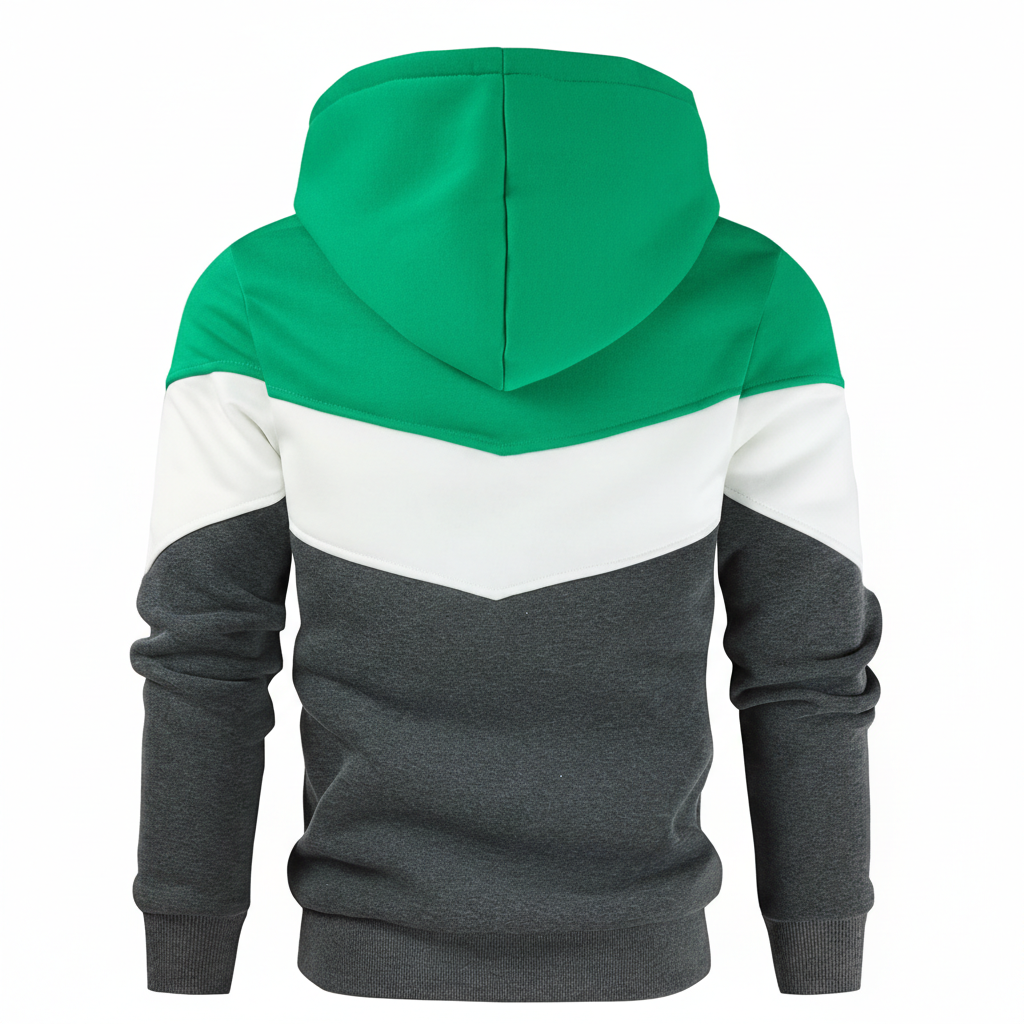 Men Novelty Color Block Pullover Fleece Hoodie Long Sleeve Casual Sweatshirt with Pocket