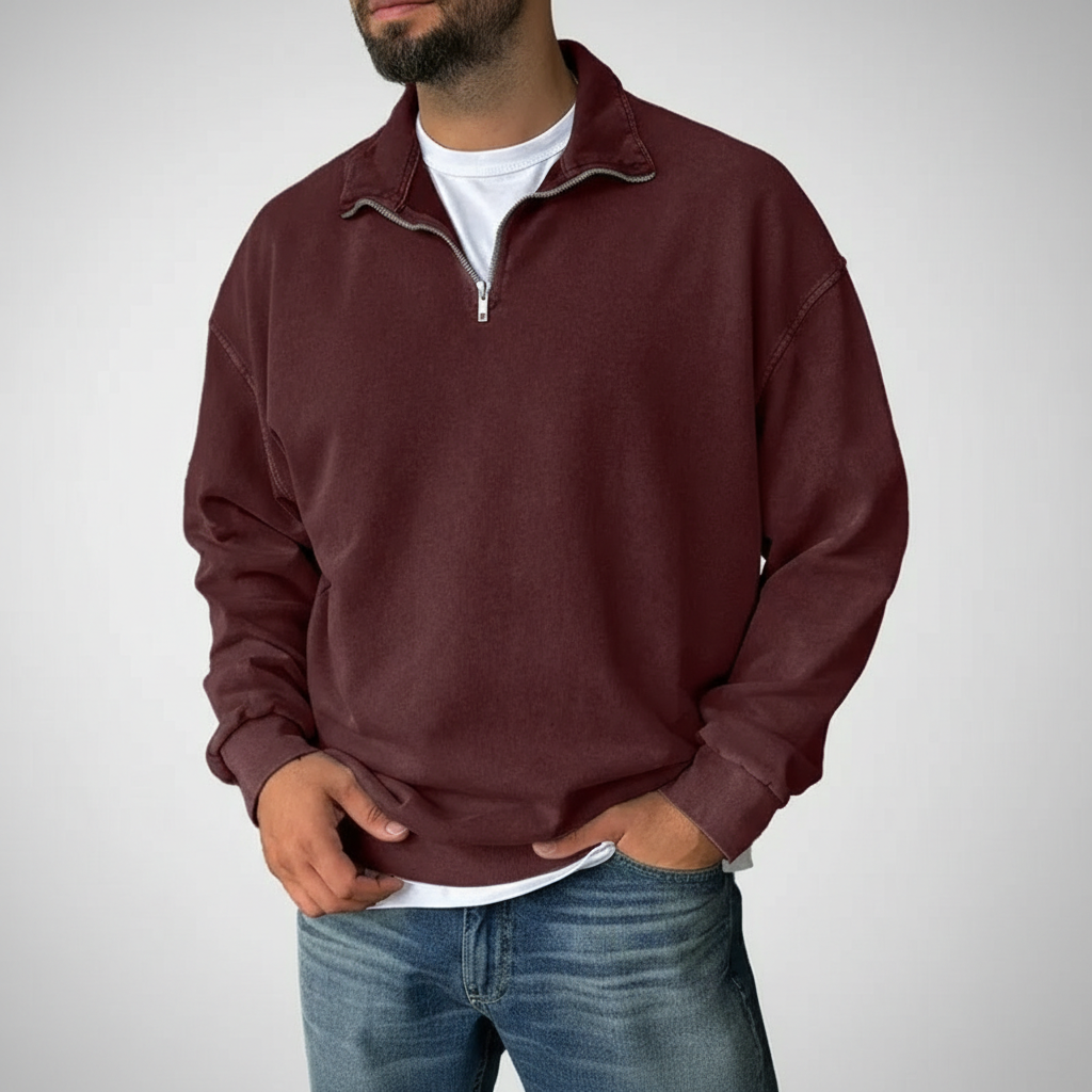 Half Zip Collar Sweatshirt For Men