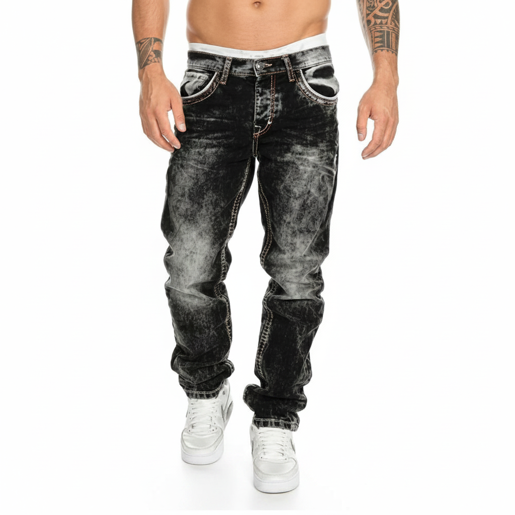 Lightweight Stretch Quality Straight Cut Denim Jeans For Men