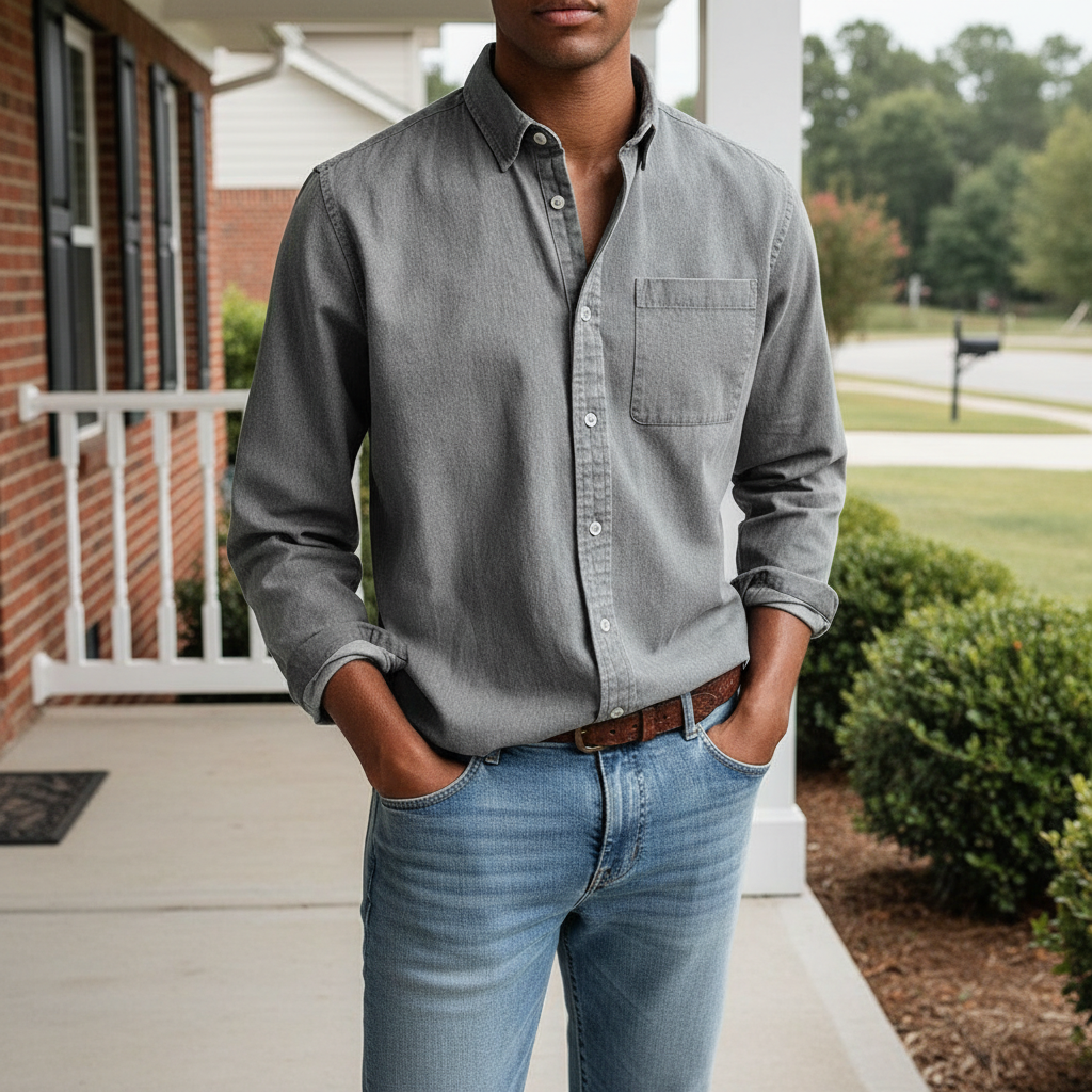 Button Up Shirt With Adjustable Cuffs