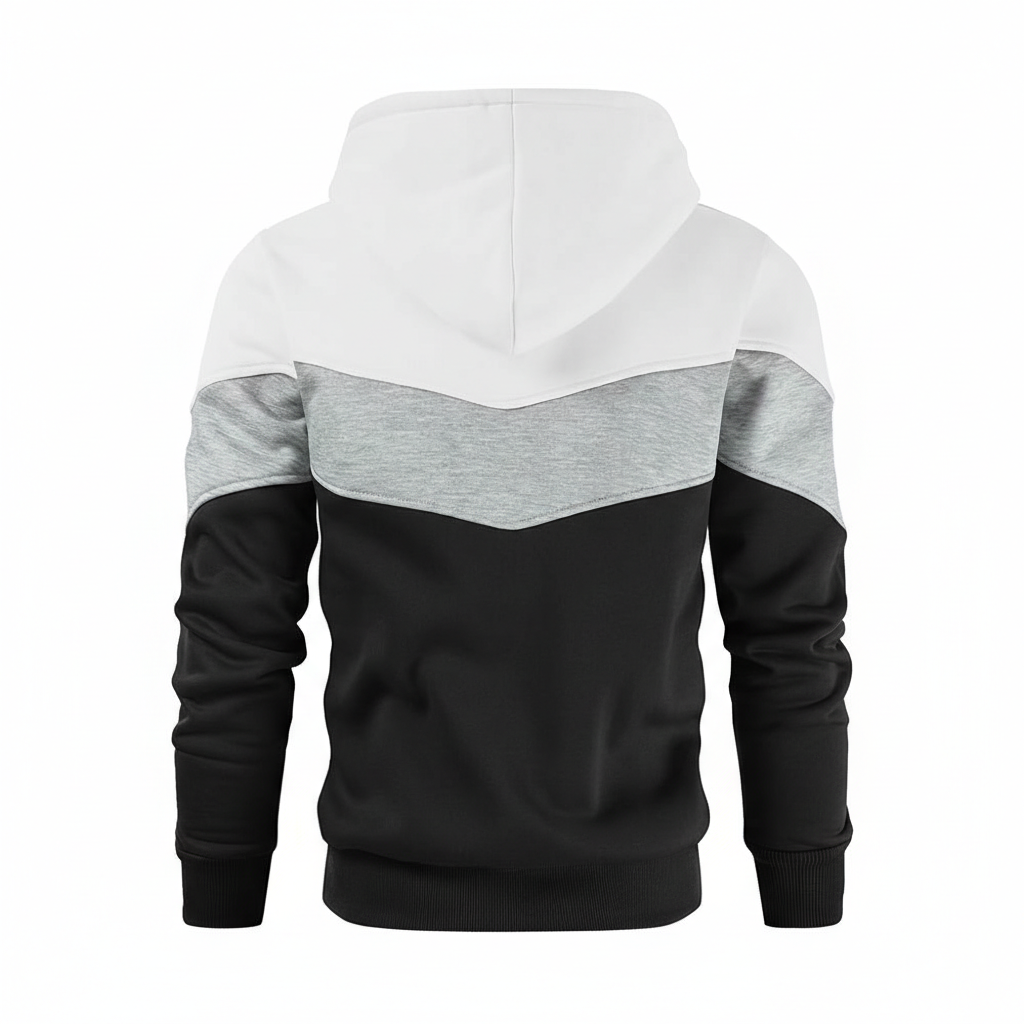 Men Novelty Color Block Pullover Fleece Hoodie Long Sleeve Casual Sweatshirt with Pocket