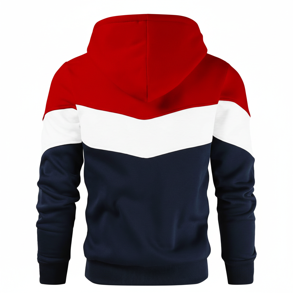 Men Novelty Color Block Pullover Fleece Hoodie Long Sleeve Casual Sweatshirt with Pocket