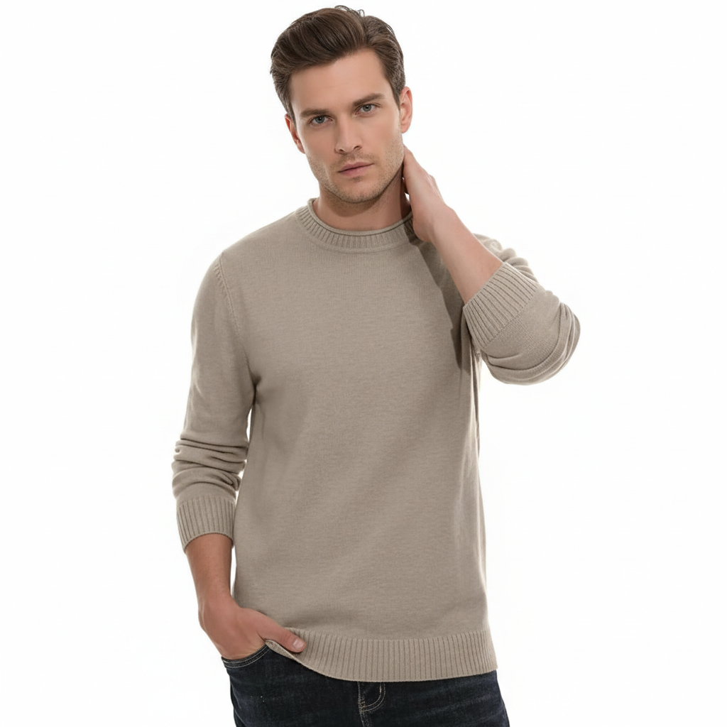 Casual Soft Sweater With Ribbing Edge For Men