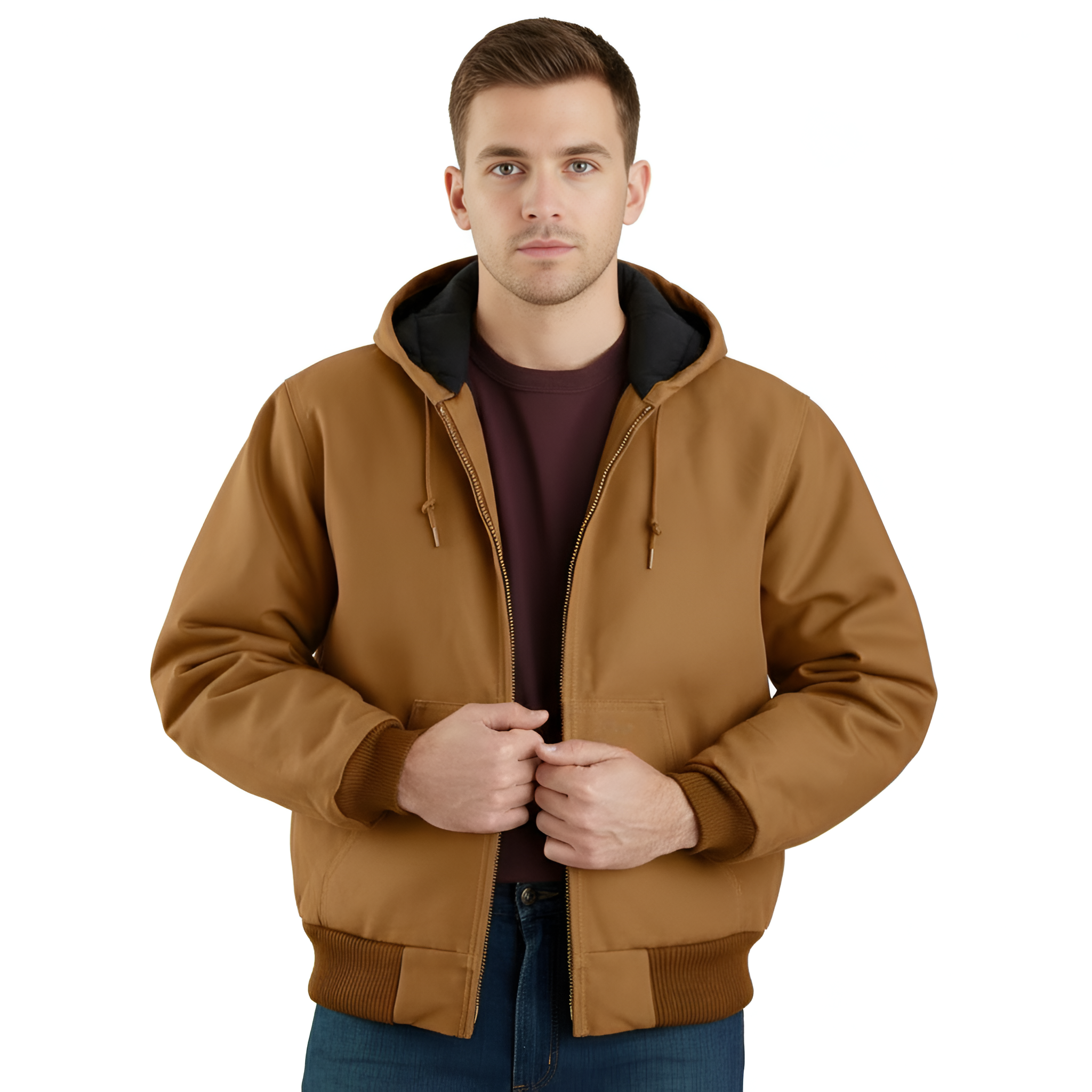 Men Loose Fit Firm Duck Insulated Flannel-Lined Active Jac