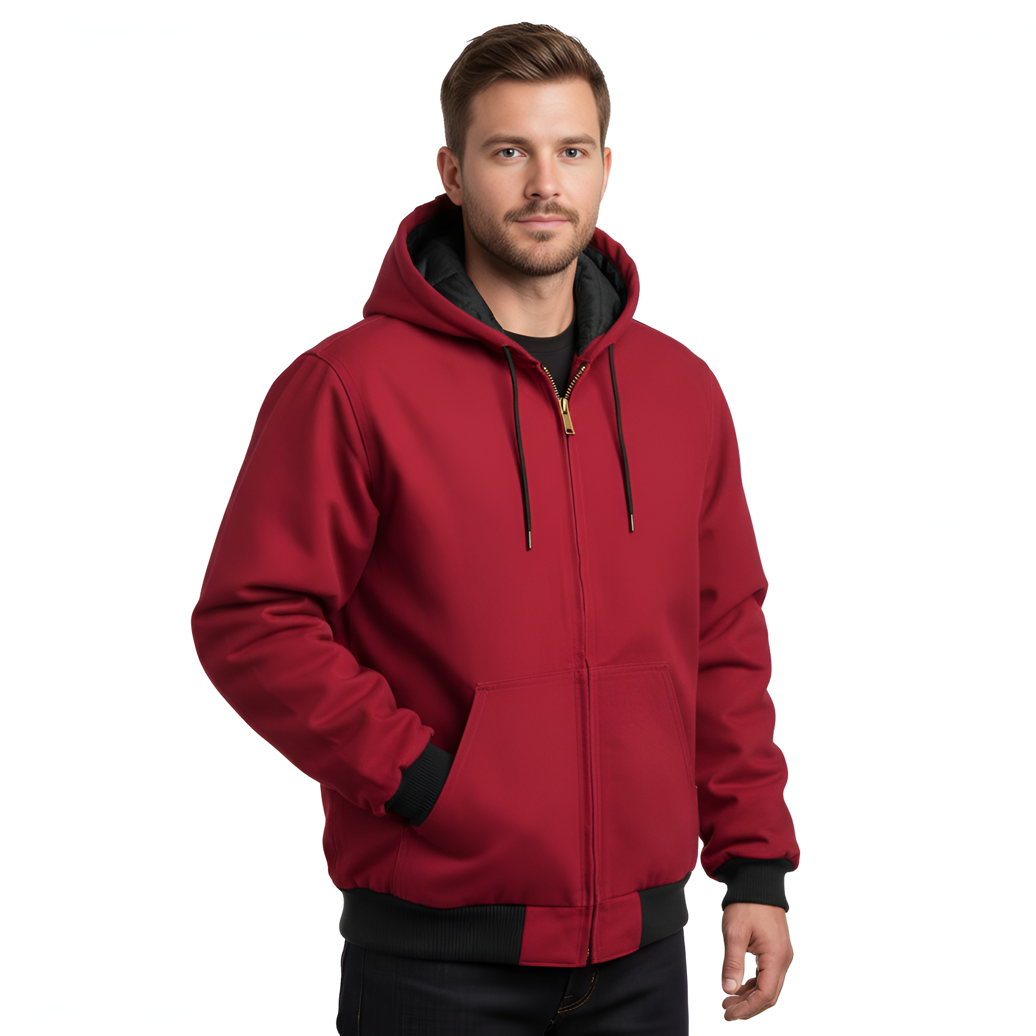 Men Loose Fit Firm Duck Insulated Flannel-Lined Active Jac