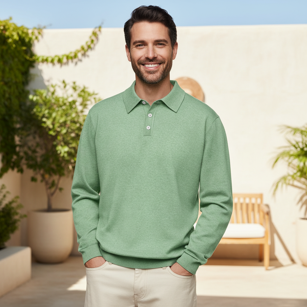 Tailored Cashmere Polo Shirt for Men