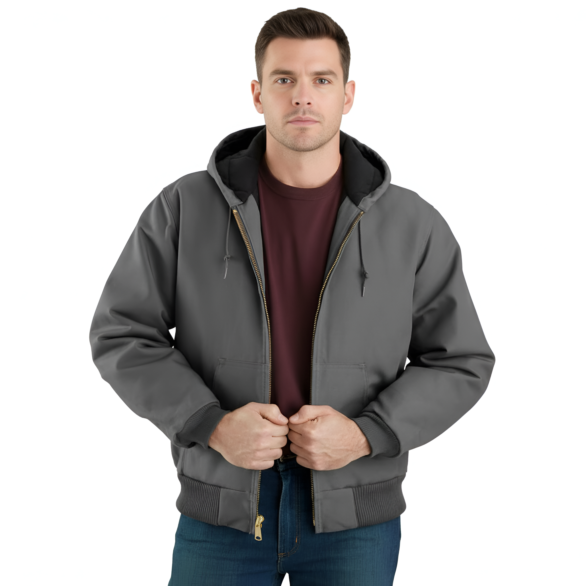 Men Loose Fit Firm Duck Insulated Flannel-Lined Active Jac