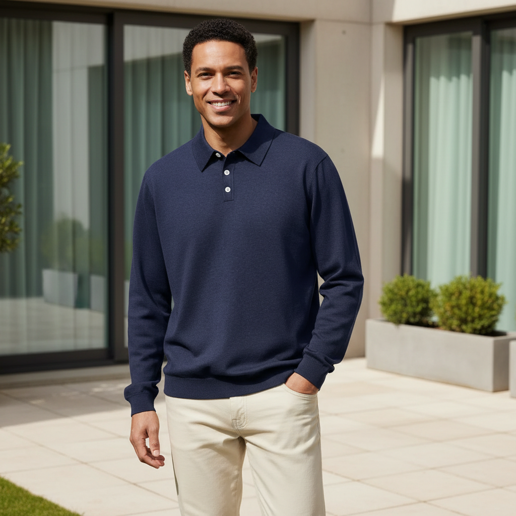 Tailored Cashmere Polo Shirt for Men