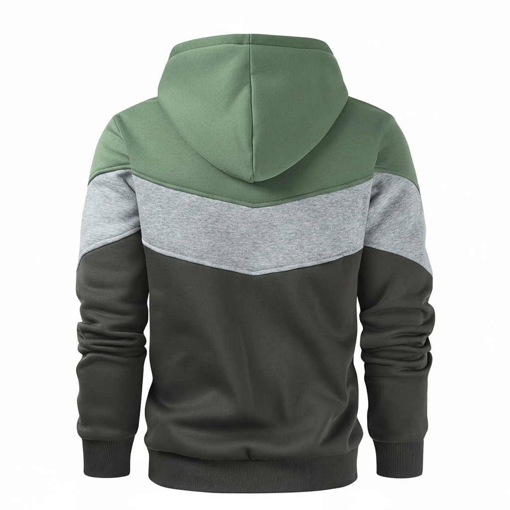Men Novelty Color Block Pullover Fleece Hoodie Long Sleeve Casual Sweatshirt with Pocket