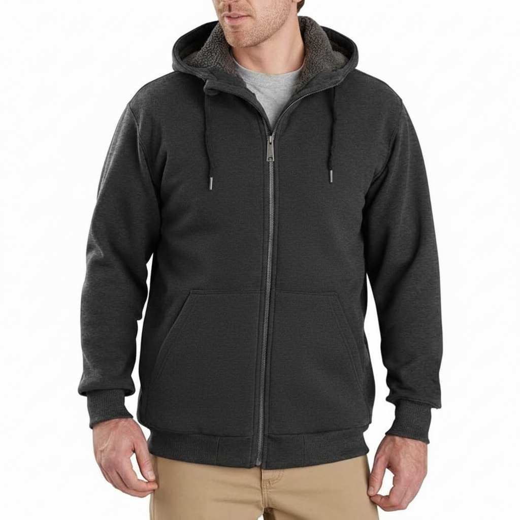 Men Rain Defender Relaxed Fit Midweight Sherpa-Lined Full-Zip Sweatshirt