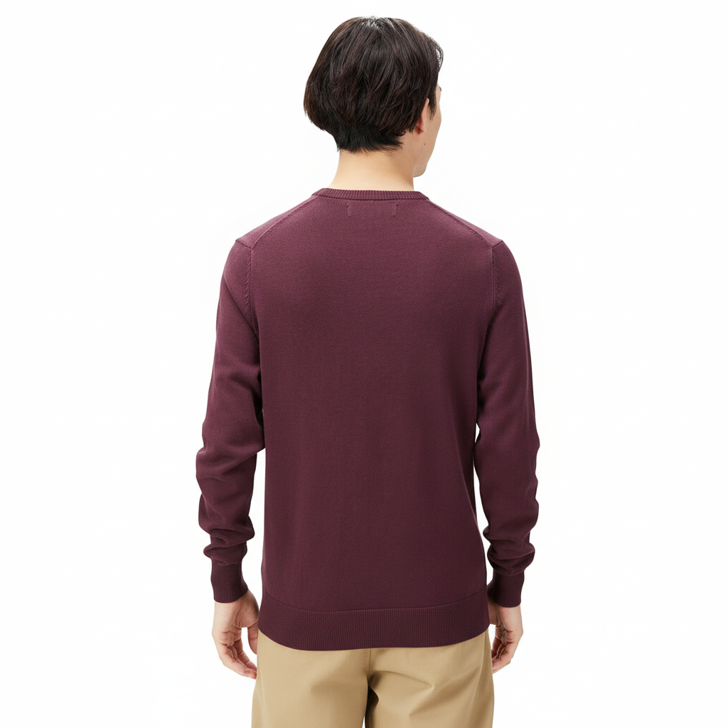 Men's Long-Sleeve Crewneck Sweater, 100% Cotton, Big & Tall Options Available