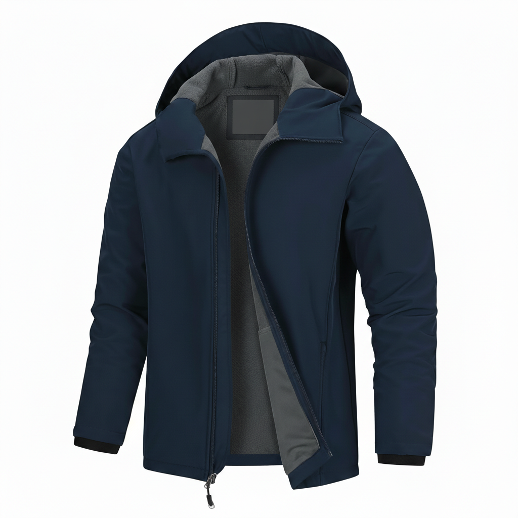 Men Hooded Softshell Jacket Waterproof Lightweight Insulated Windbreaker Fleece Lined Rain Shell Jacket