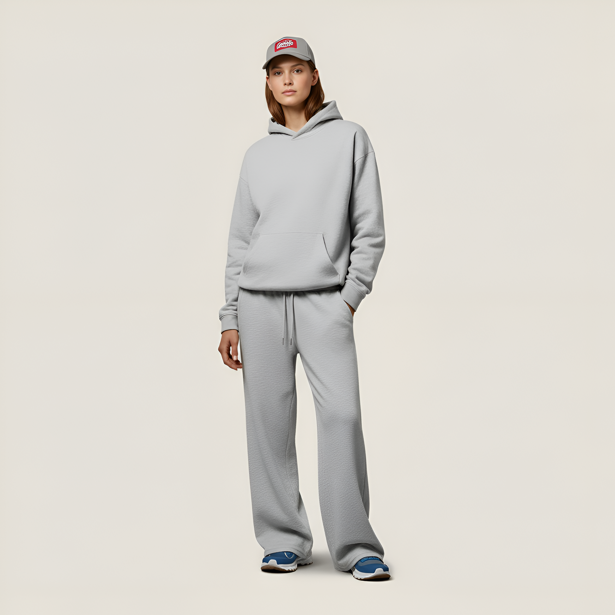Two Piece Oversized Matching Pullover Lounge Set With Drawstring Pants