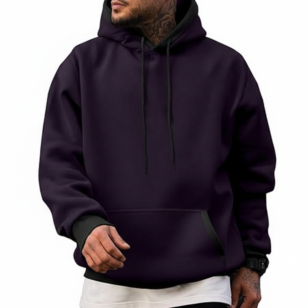 Men's Cotton Casual Hoodie With Drawstring