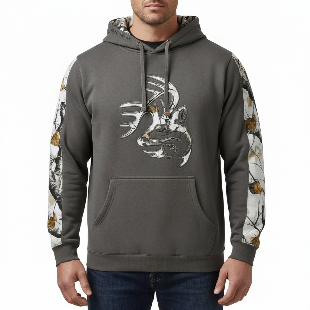 Deer Graphic Printed Pullover Hoodie For Men