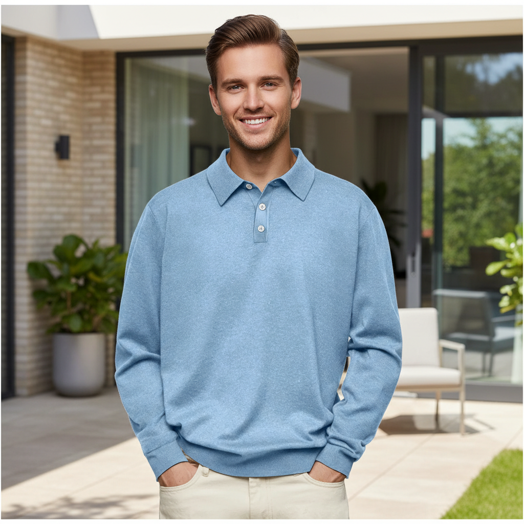 Tailored Cashmere Polo Shirt for Men