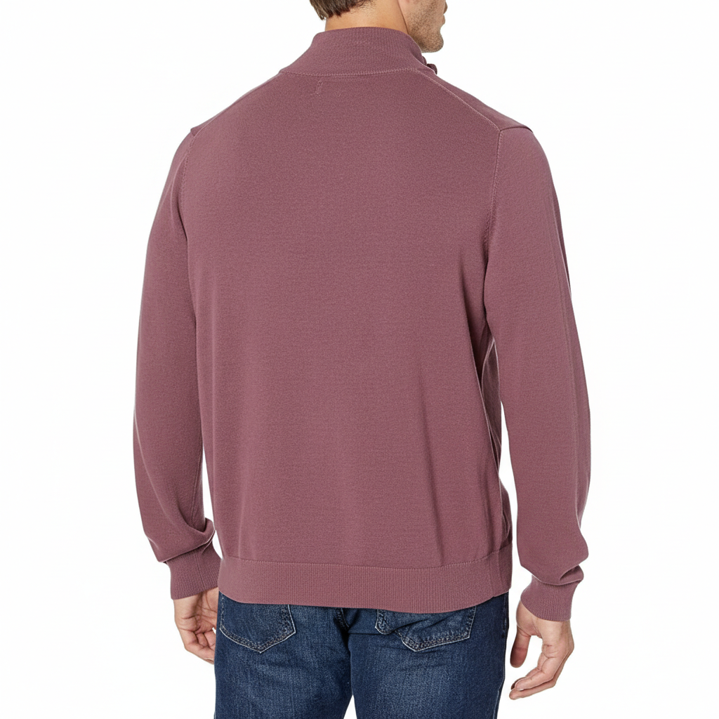 Quarter Zip Long Sleeve Knit Sweater
