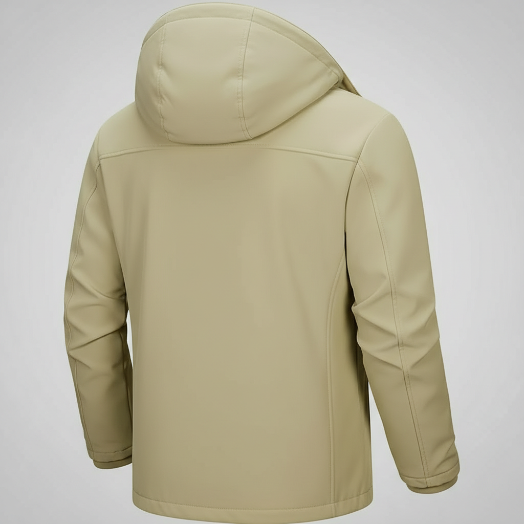 Men Hooded Softshell Jacket Waterproof Lightweight Insulated Windbreaker Fleece Lined Rain Shell Jacket
