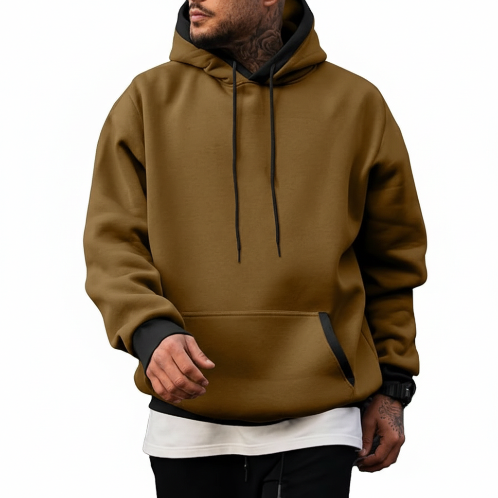 Men's Cotton Casual Hoodie With Drawstring