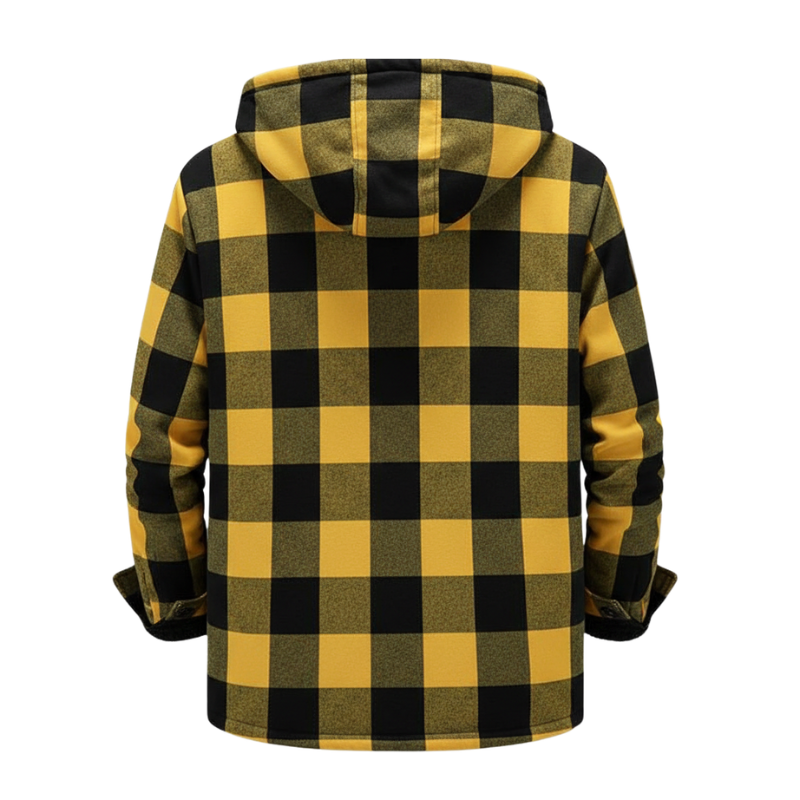 Men Flannel Plaid Jacket Warm Sherpa Lined Fleece Hoodies for Men Zip Up Thick Jackets Winter Coat with Pocket