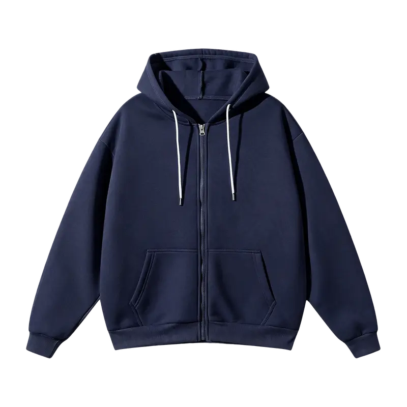 Pack Of 2 Full Zip Hoodies Loose Fit Cotton Sweatshirts With Pockets For Men